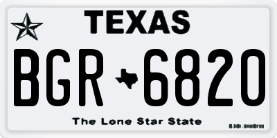 TX license plate BGR6820