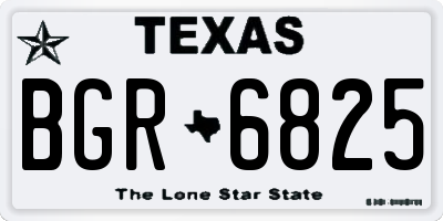 TX license plate BGR6825