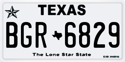 TX license plate BGR6829