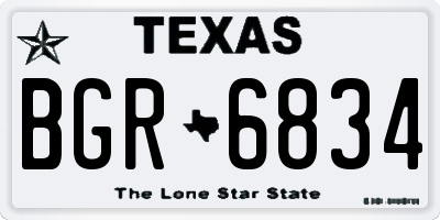 TX license plate BGR6834