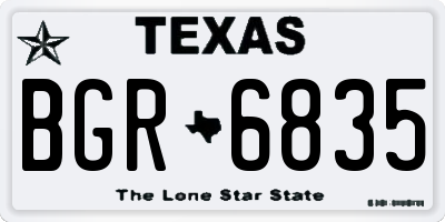 TX license plate BGR6835