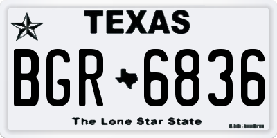 TX license plate BGR6836