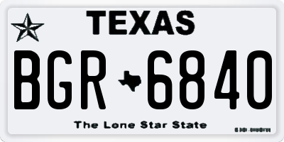 TX license plate BGR6840