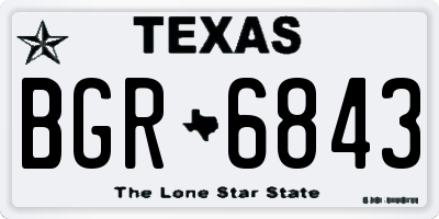 TX license plate BGR6843