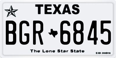 TX license plate BGR6845