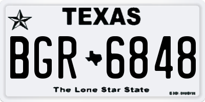 TX license plate BGR6848