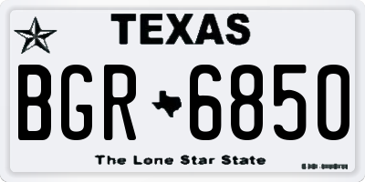 TX license plate BGR6850