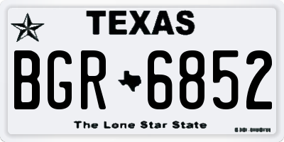 TX license plate BGR6852