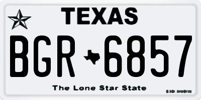 TX license plate BGR6857