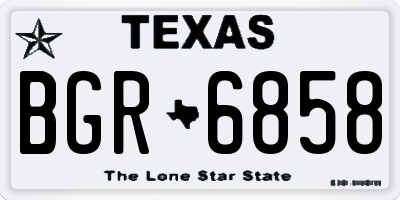 TX license plate BGR6858