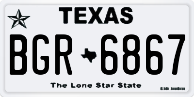 TX license plate BGR6867