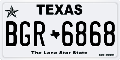 TX license plate BGR6868