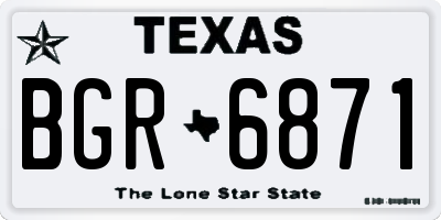 TX license plate BGR6871