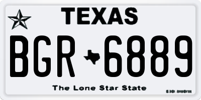 TX license plate BGR6889