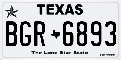 TX license plate BGR6893