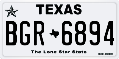 TX license plate BGR6894