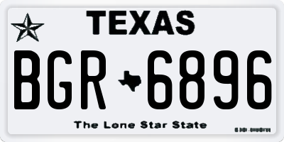 TX license plate BGR6896