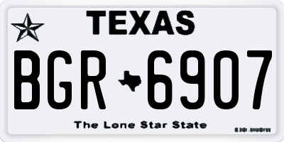 TX license plate BGR6907