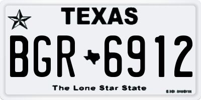 TX license plate BGR6912