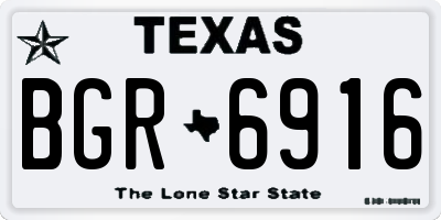 TX license plate BGR6916
