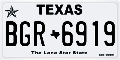 TX license plate BGR6919