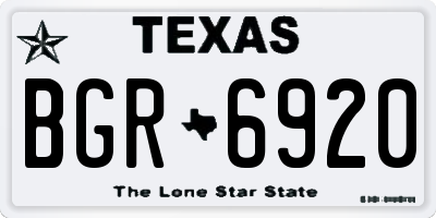 TX license plate BGR6920