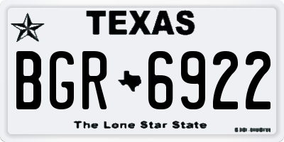 TX license plate BGR6922