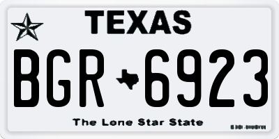 TX license plate BGR6923