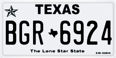 TX license plate BGR6924
