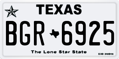 TX license plate BGR6925