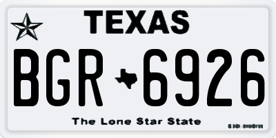 TX license plate BGR6926