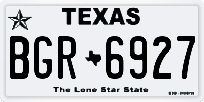 TX license plate BGR6927