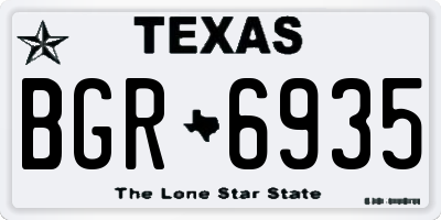 TX license plate BGR6935