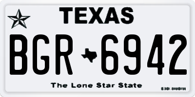 TX license plate BGR6942