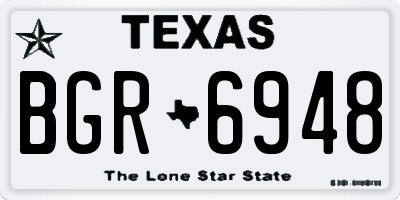 TX license plate BGR6948