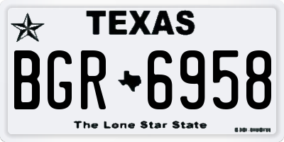 TX license plate BGR6958