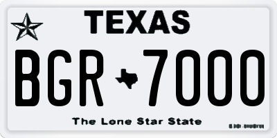 TX license plate BGR7000