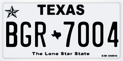 TX license plate BGR7004