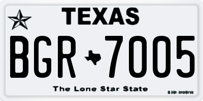 TX license plate BGR7005