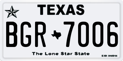 TX license plate BGR7006