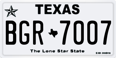 TX license plate BGR7007