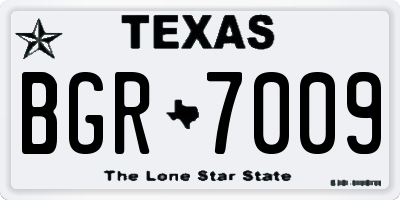 TX license plate BGR7009