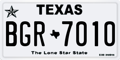 TX license plate BGR7010