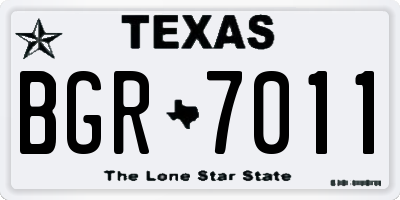 TX license plate BGR7011