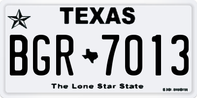 TX license plate BGR7013