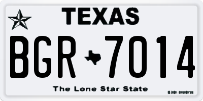 TX license plate BGR7014