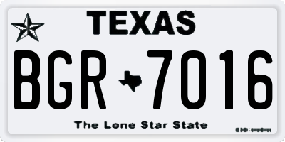 TX license plate BGR7016