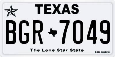 TX license plate BGR7049