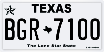 TX license plate BGR7100