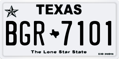 TX license plate BGR7101